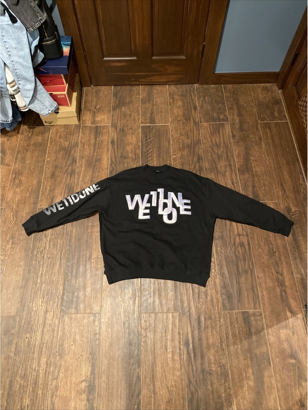 We11done Sweatshirts Spell Out Black Medium